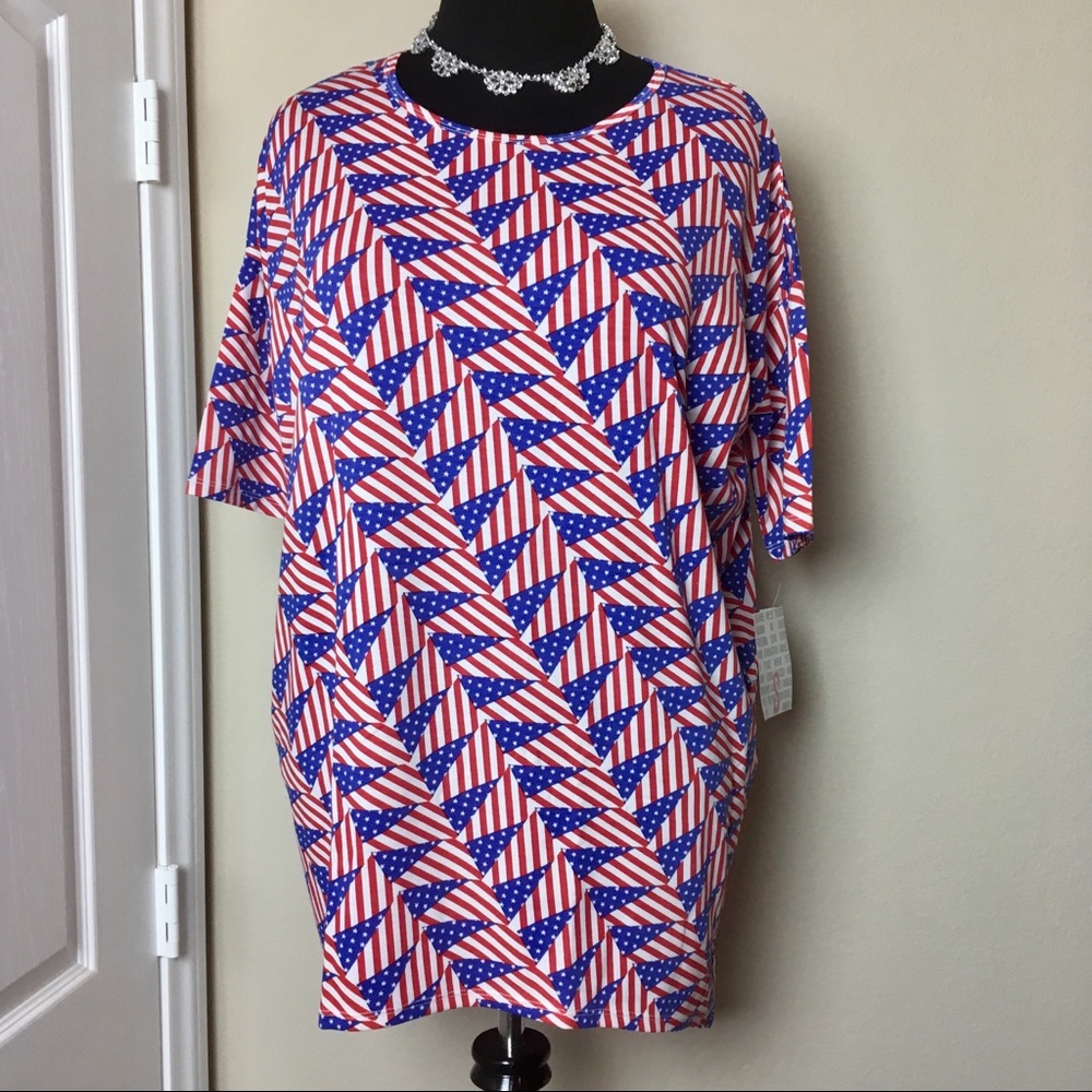 NWT LuLaRoe AMERICANA Irma Tunic Top